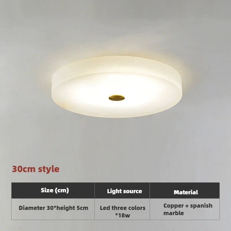 Lightweight and luxurious natural marble ceiling lamp - D 30cm / 3300-5500K