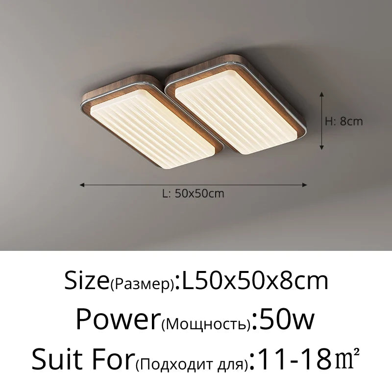 Led ceiling lamp modern design simple eye protection and complete spectrum - Noyer-L50x50x8cm / 3 Colors No Remote