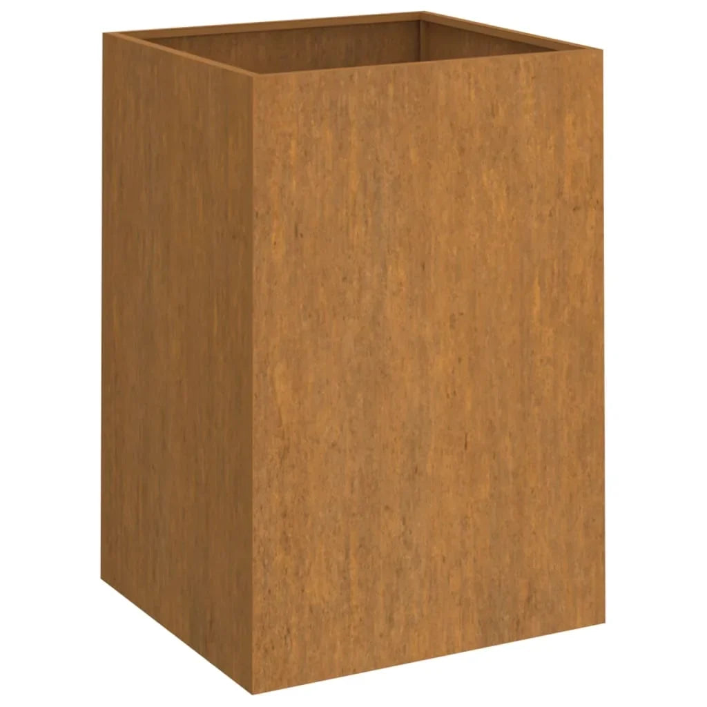 Rusty planter 52x48x75 cm corten Steel, Artefact balcony garden vegetable garden vegetable plantation box outdoor terrace garden flower Pot - view 2