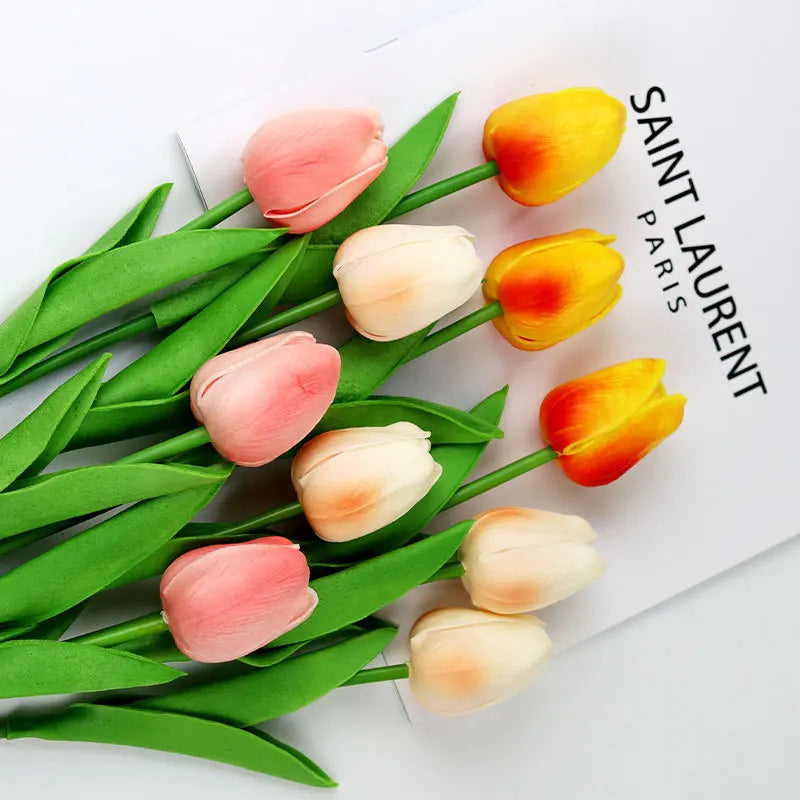 5 Bundles Vibrant Real Touch Artificial Tulips -Faux Flowers - &Home Accent - Weddings,Mother's Day,Valentine's Day - view 4