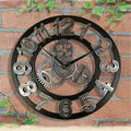 Retro wooden wall clock industrial style for interior decoration - 013-D / 40 cm