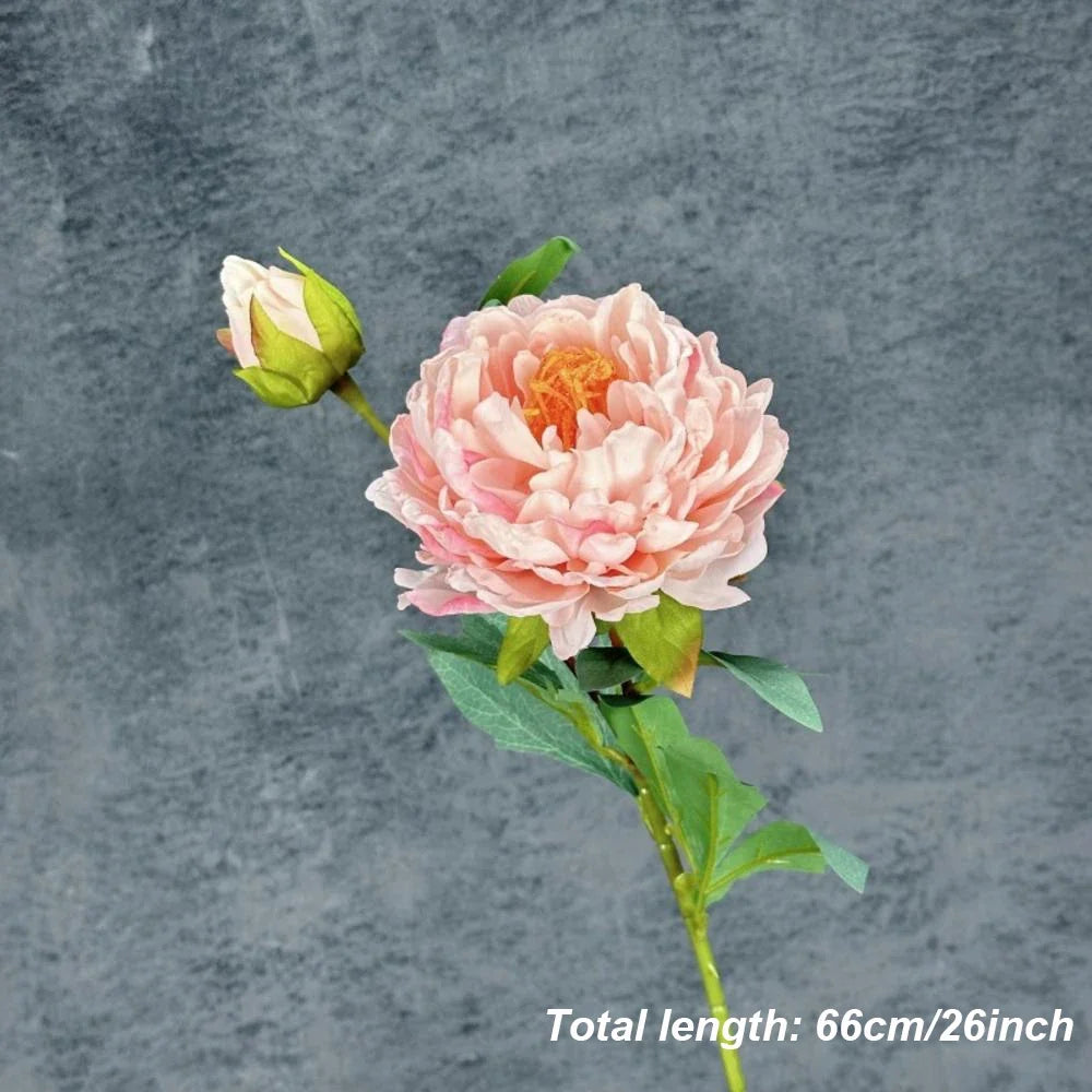 Artificial silk peonies bouquet for wedding and interior decoration - Light Pink B
