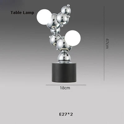 Chandelier led molecular design trend lighting 2024 pendant light - White light / Table lamp / Silver frame