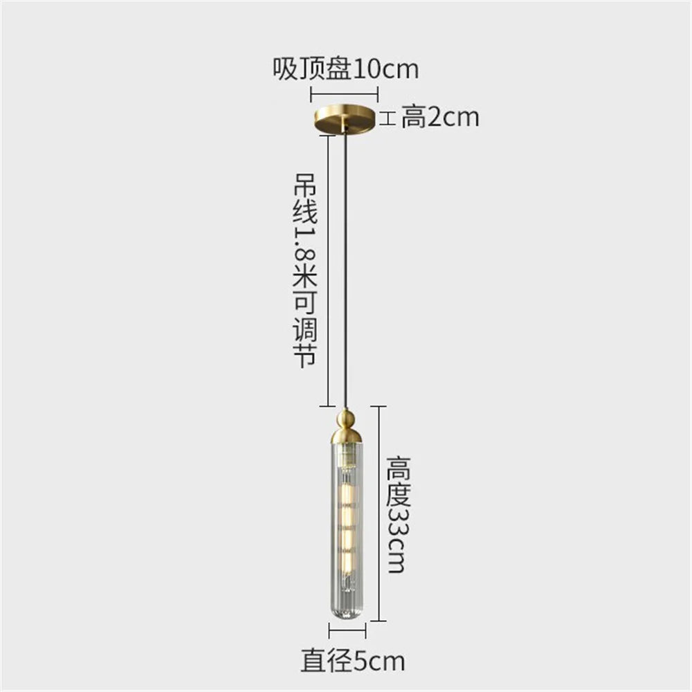 Modern led wall sconce in copper and decorative glass - Hanging Lamp a