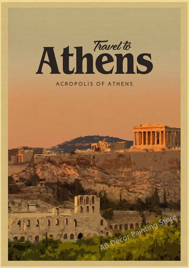 Vintage Travel Poster Wall Art for Tourism, Design 2 - 2 / A4 8,3 x 11,8 pouces