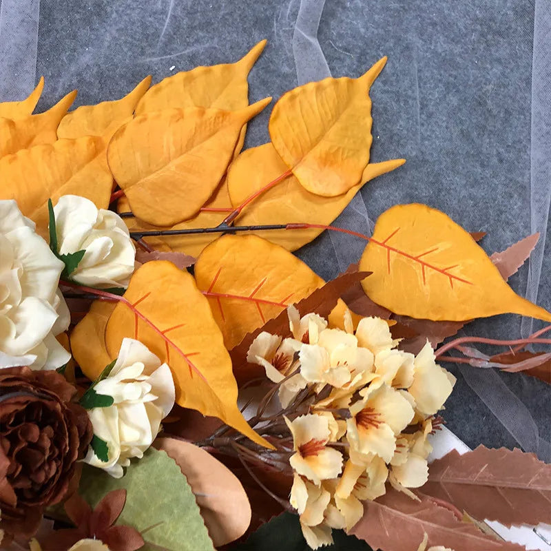 Autumn Rayon rose Botanical Bouquet, DIY Flower Arrangement, Wedding Party, Home Garden decor Accessories, Fake Plants - view 3