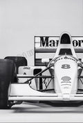 Vintage poster characters cars sport race f1 monaco black and white - 20x30cm No Frame