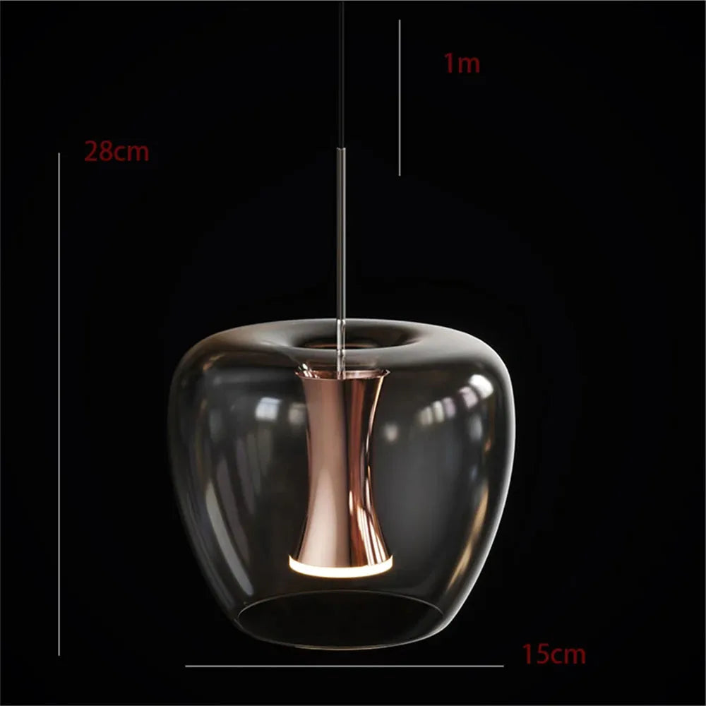 Transparent glass led pendant light in modern design for interior decoration - view 2