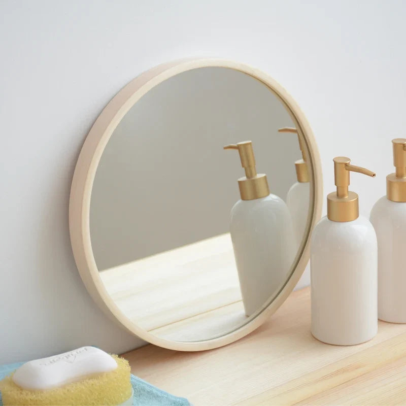 Round decorative mirrors in Nordic wood for interior - view 2