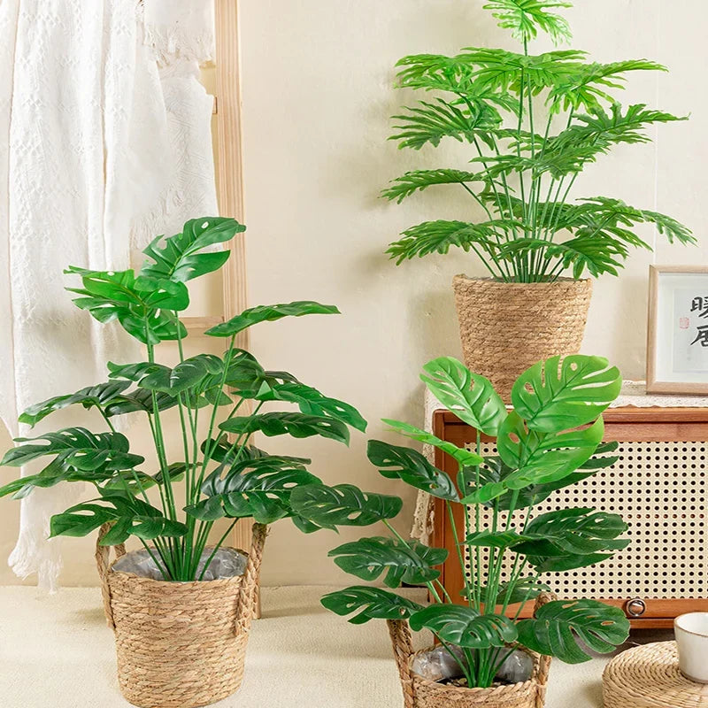 Artificial plants monstera palm turtle leaves for decoration - view 3