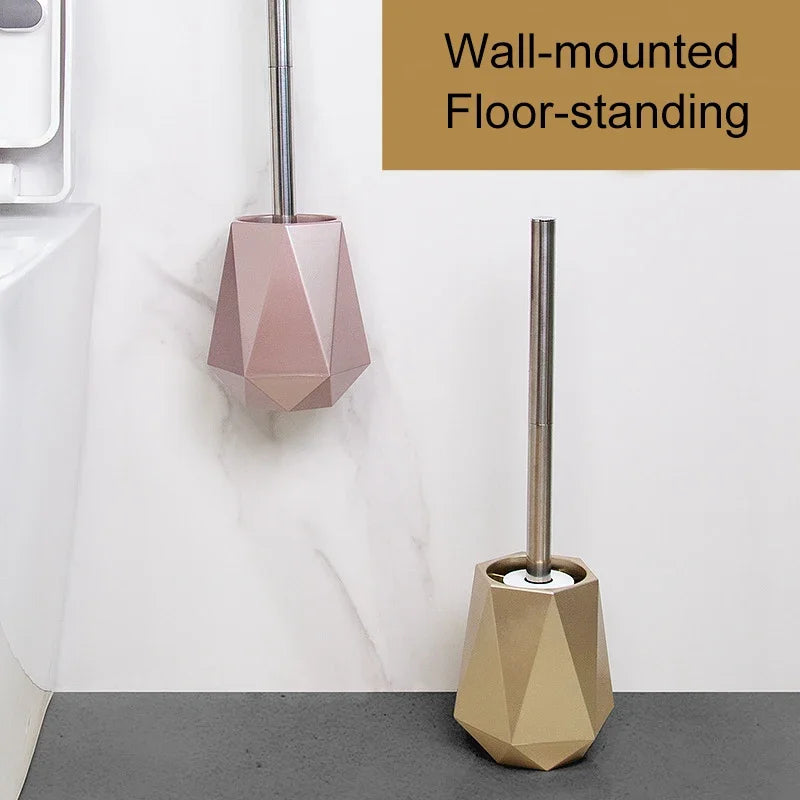Silicone toilet brush with wall or foot support