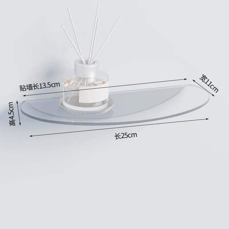 Acrylic floating shelf for modern invisible storage - 25x11cm 5