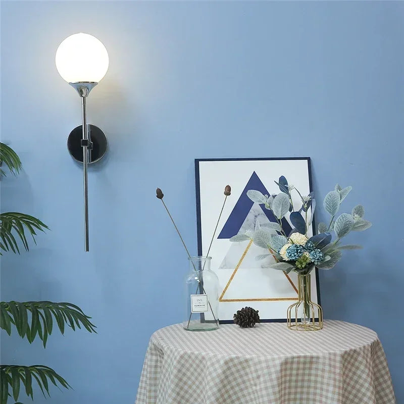 Modern wall sconce in glass and chrome gold for interior decoration - view 4