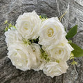 Bouquet of artificial decorative rose wines for events and halls - Milk White