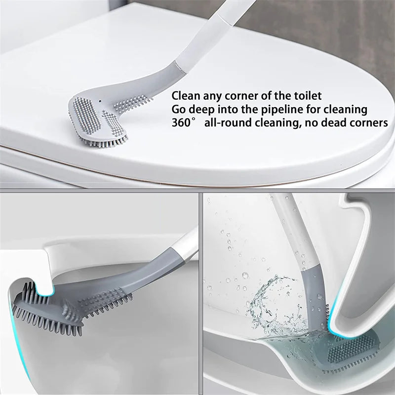 Silicone cleaning brushes with bathroom holder - view 5