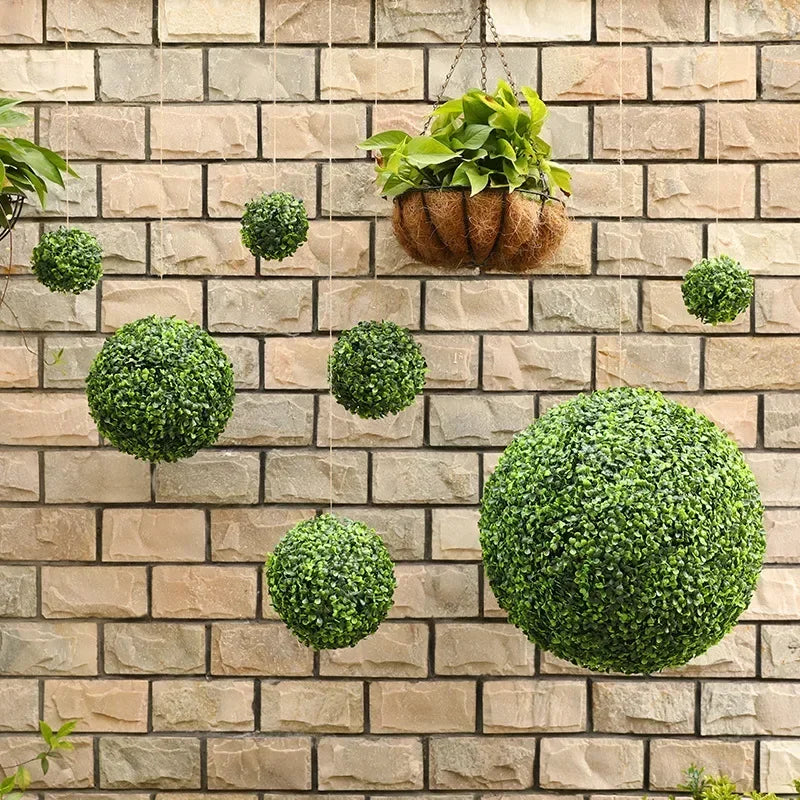 Artificial Lily and Butterfly Topiary Ball for Garden Decor - view 4