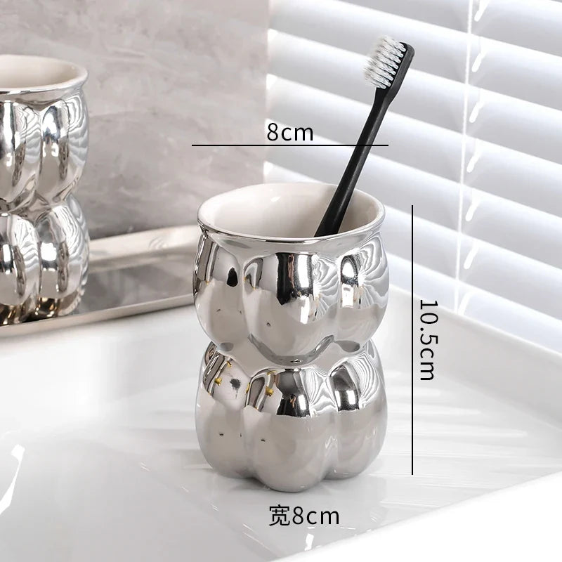 Luxury bathroom decoration creative ceramic clouds - 1 Piece - Silver