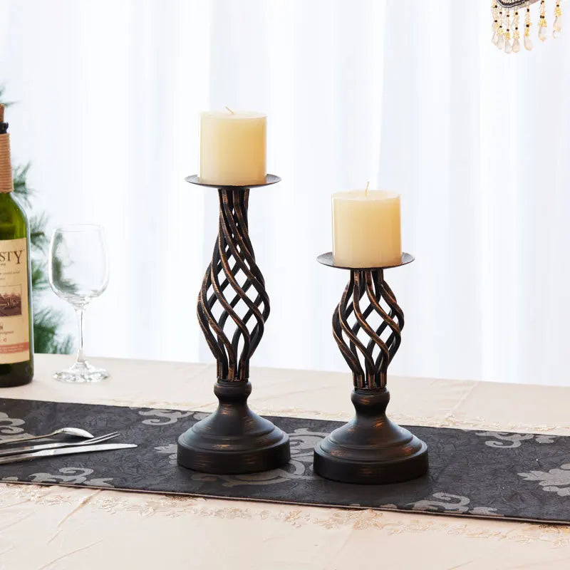 Retro metal candle holder for decorations and wedding - view 3