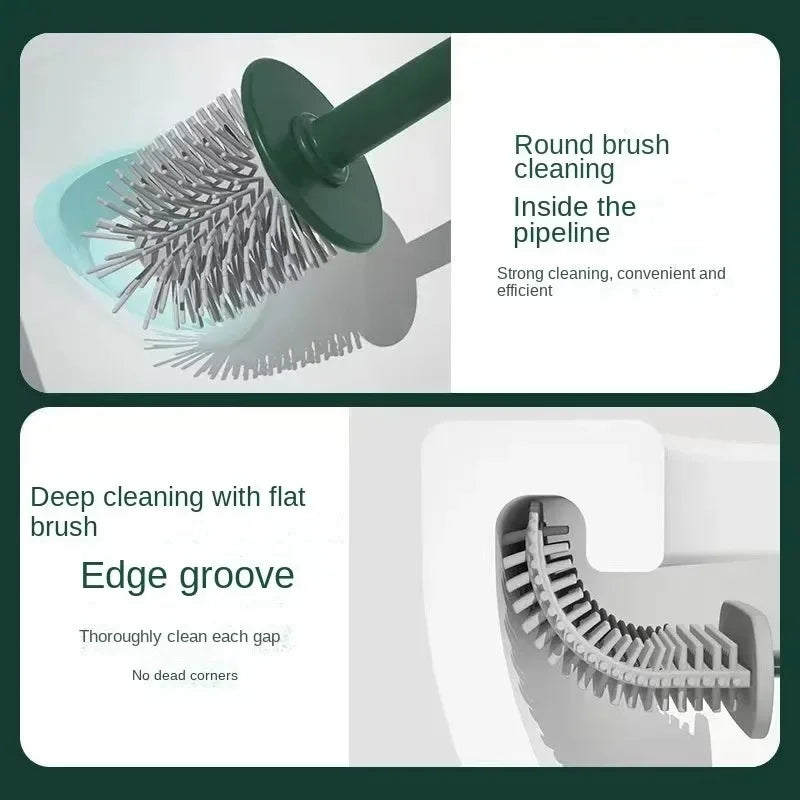 Multifunctional toilet brush without perforation with silicone support - view 4
