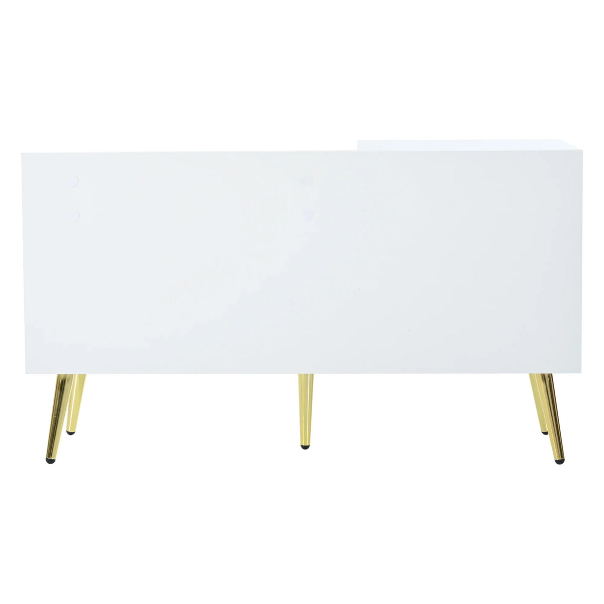 Modern luxury shoe chest in white with storage, upholstered bench and backrest shoe rack with metal handles and Meta - view 2