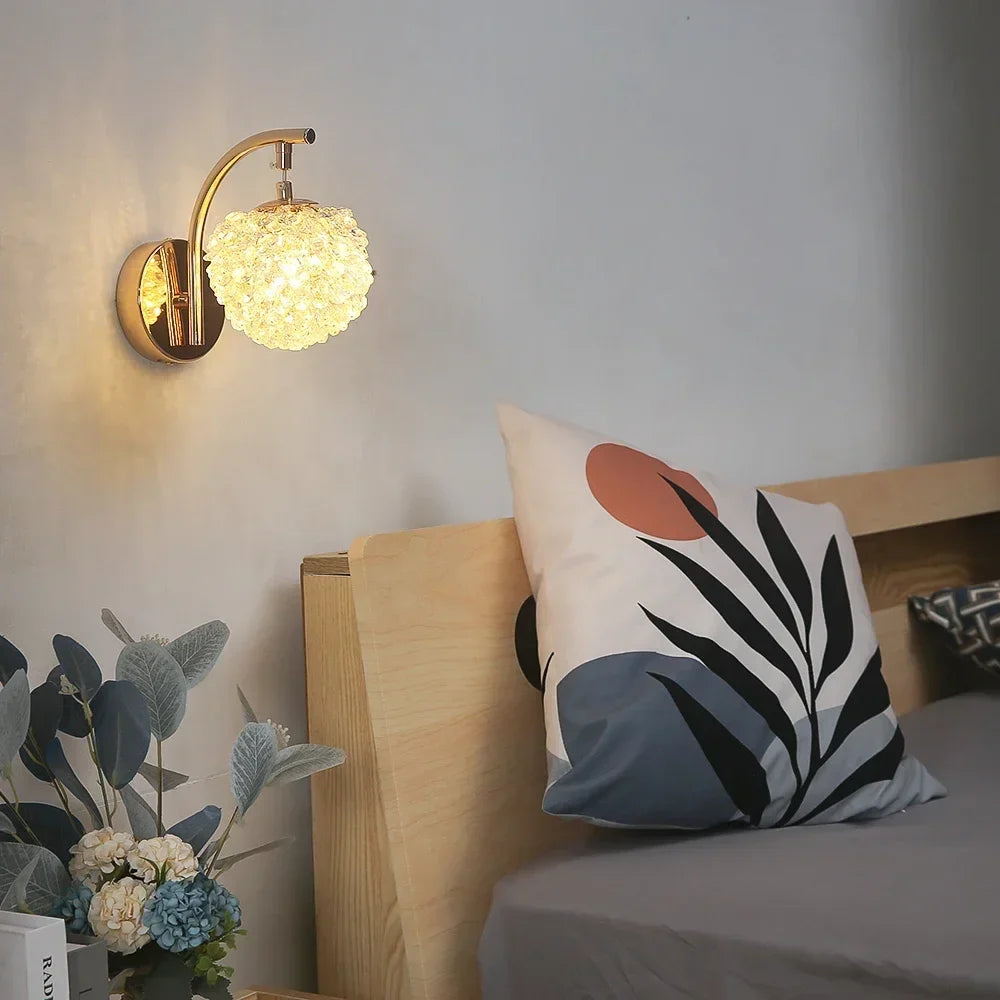 Nordic wall sconce design in decorative crystal ball - view 4