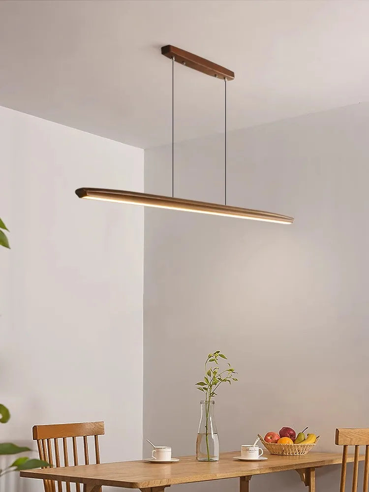 Dimmable chandelier in elegant wood for modern interior lighting - view 4