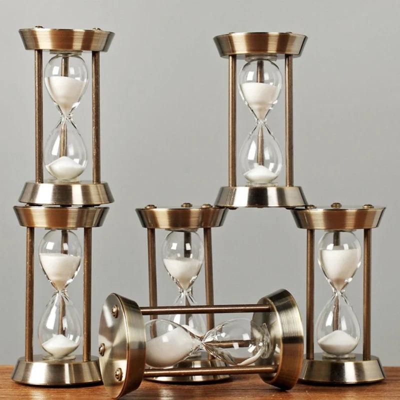 Retro decorative metal hourglass for European design office - view 3