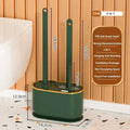 Multifunctional toilet brush without perforation with silicone support - Green