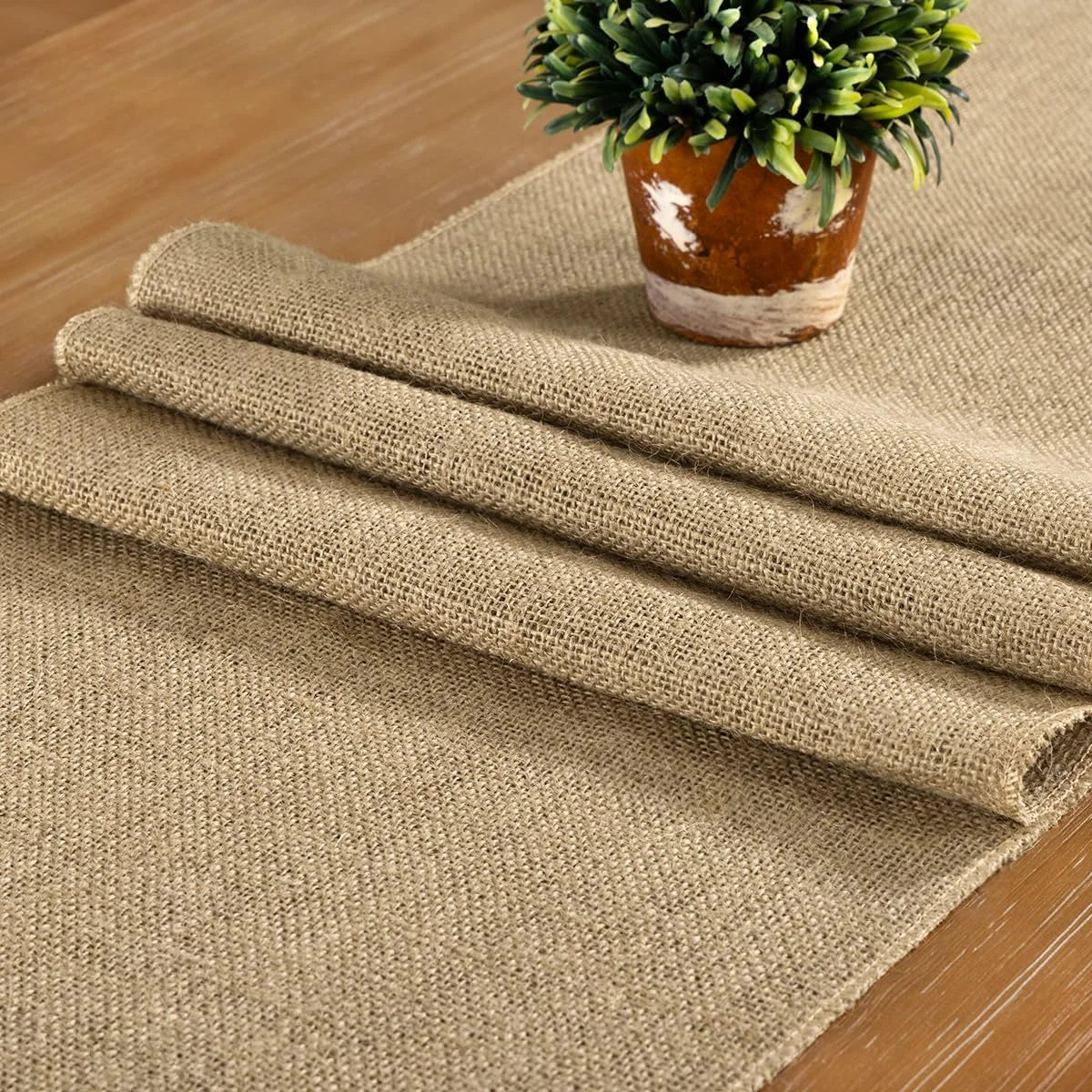 Natural Jute table runner rustic farm style - view 3