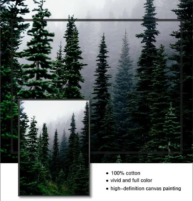 Winter forest deer owl landscape northern wall art - view 7