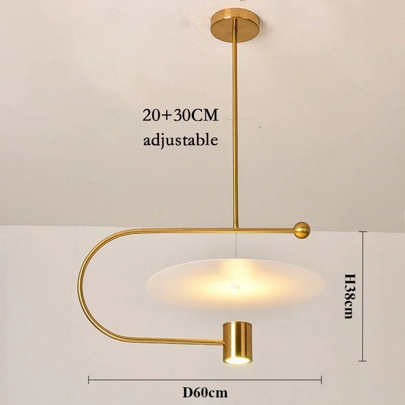 Minimalist Nordic acrylic chandelier for modern decoration - A-Golden-D60cm / 220V / Cool Light 6000K