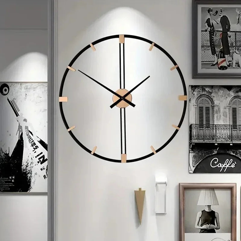 Nordic metal wall clock silent design for modern decoration - view 5