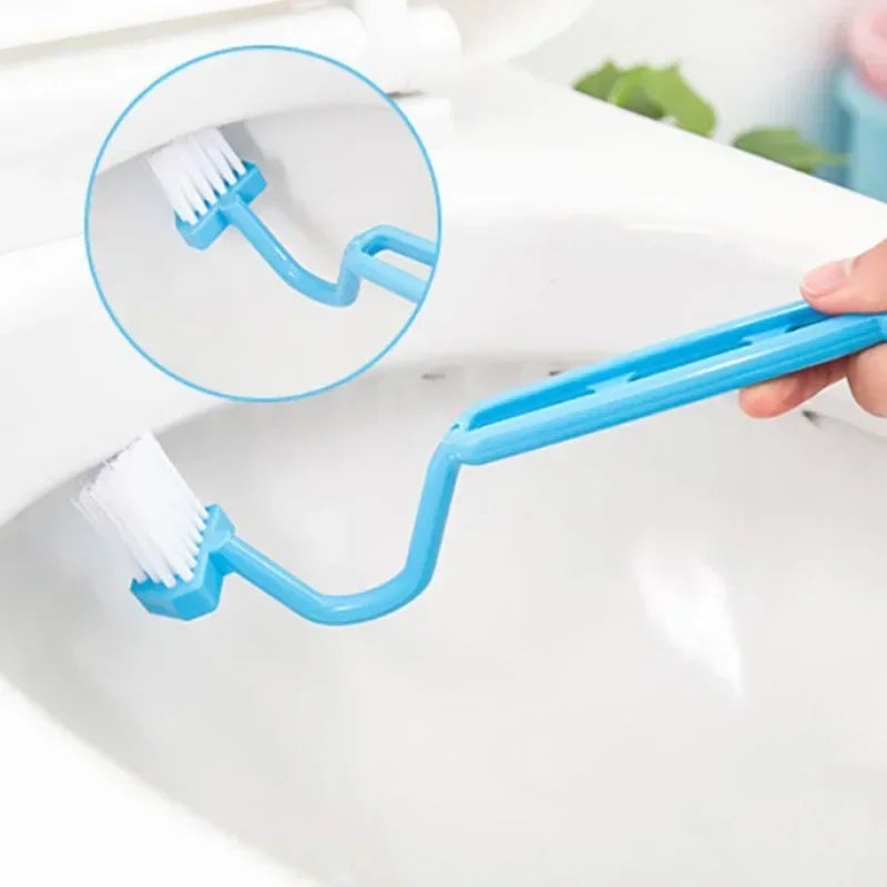 Set of 2 curved bathroom cleaning brushes