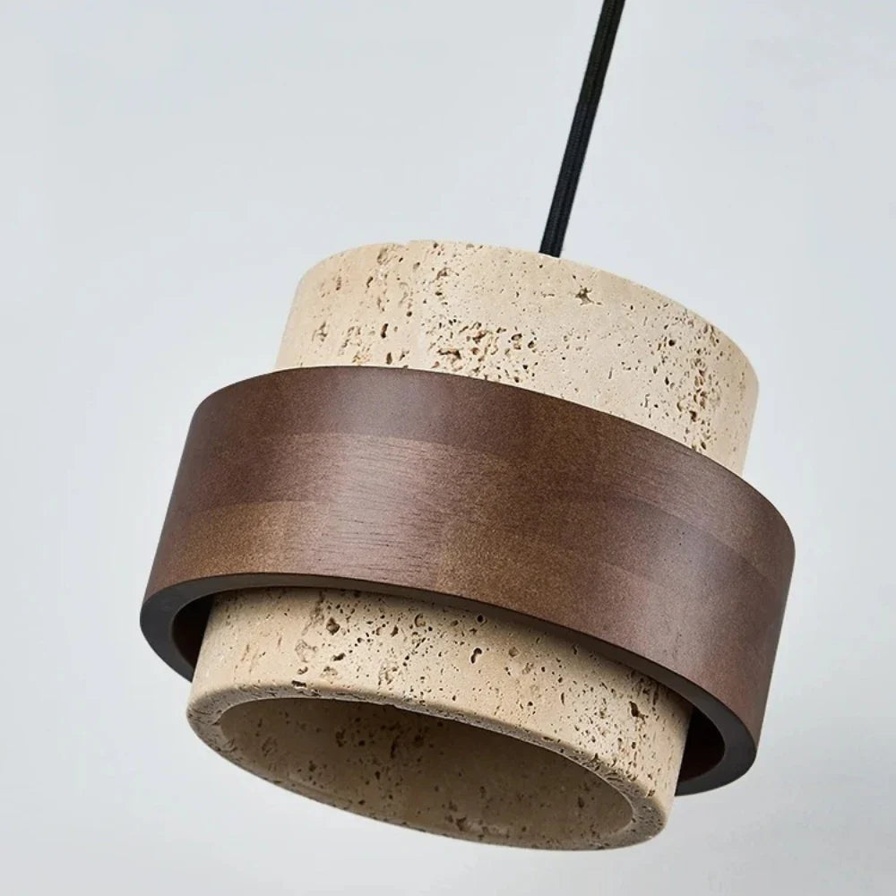 Modern wooden and marble chandelier for elegant decoration - view 5