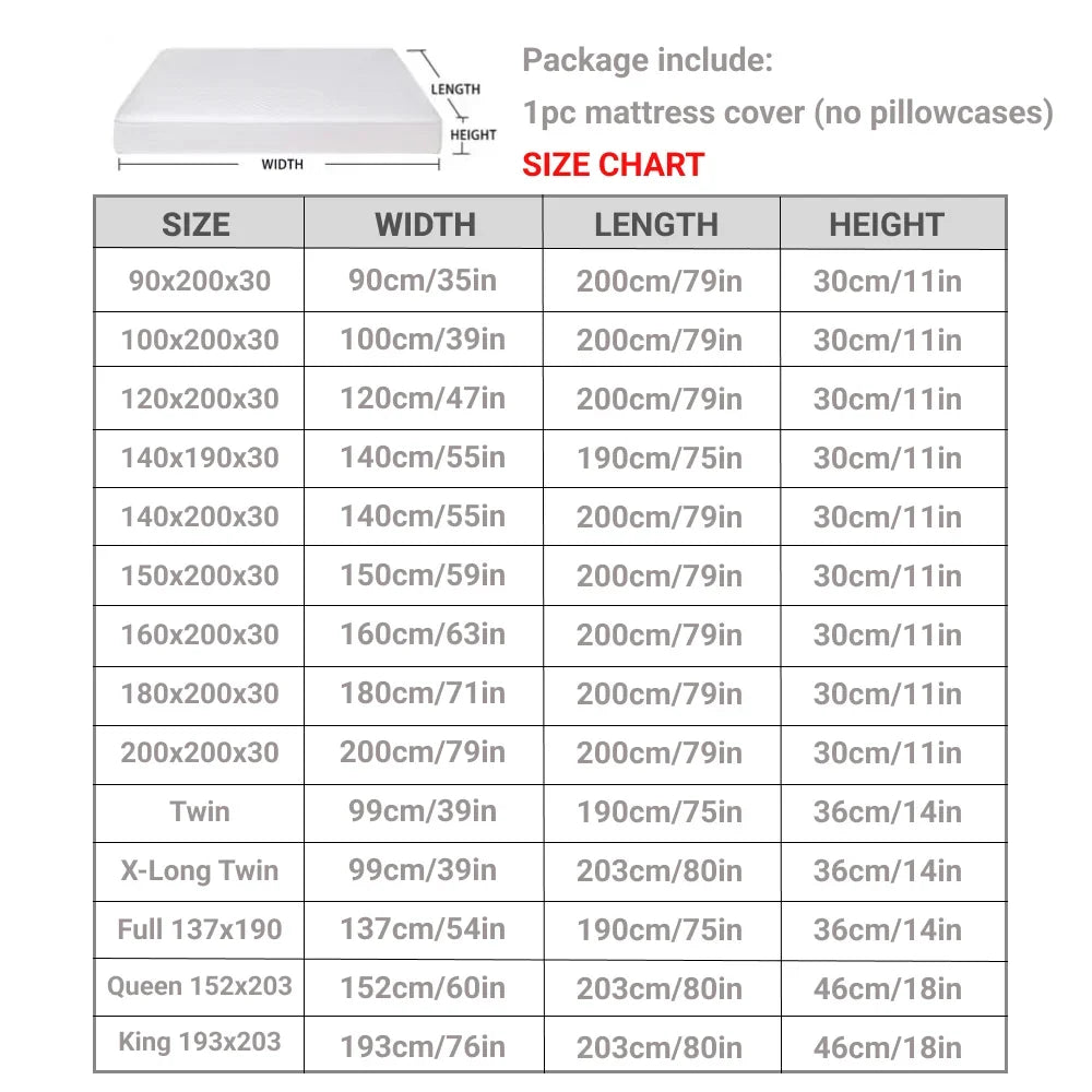 Waterproof Mattress Protector with Zipper Soft & Breathable Noiseless Mattress Cover for Single or Double Bed, Queen/King Size - view 3