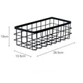 Metal Storage Basket, Black and White, Office Desktop, Cosmetic Sorting Baskets, Kitchen Seasoning Jar Organizer, Iron Box - Black Large
