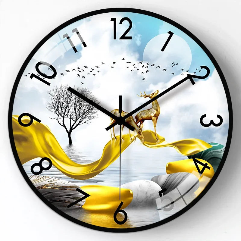 Glass wall clock design modern Chinese style creative and silent - Style5 / 8 pouces