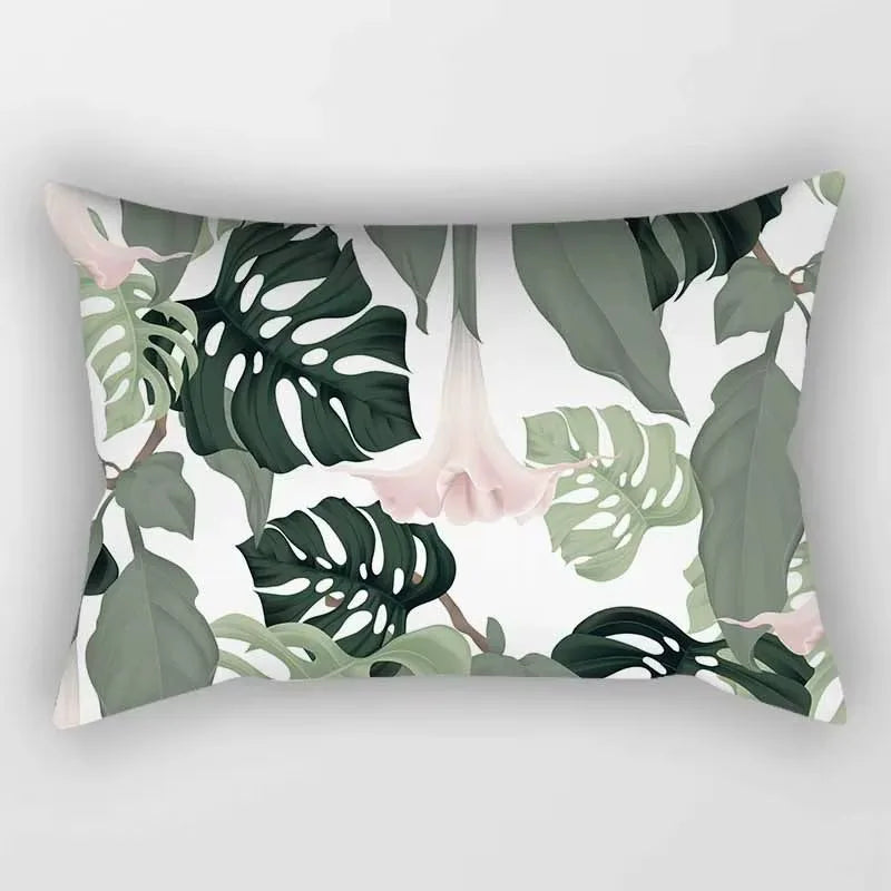 Contemporary Tropical Flowers Throw Pillow Cover, 30x50 cm
