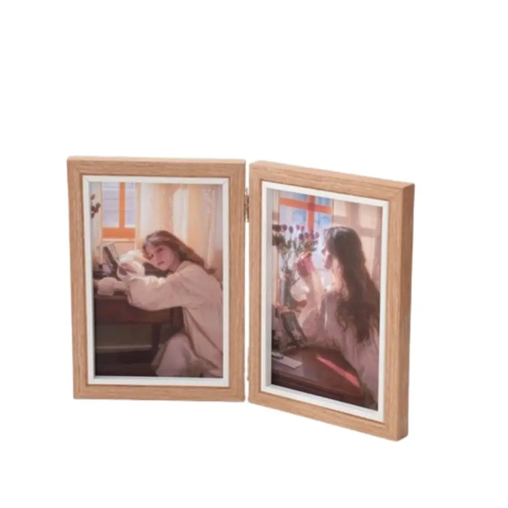 Foldable wooden photo frame for office album - A 7 inches 2Linked