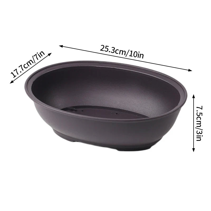 Rectangular flower pots imitation clay for outdoor garden - B Ovale S / As Shown In Photo