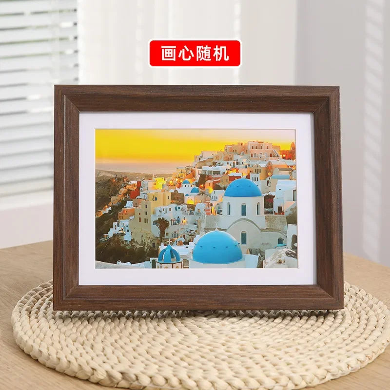 Minimalist wooden photo frame for interior decoration and gift - Dark Walnut / 8 inches (15x20cm)