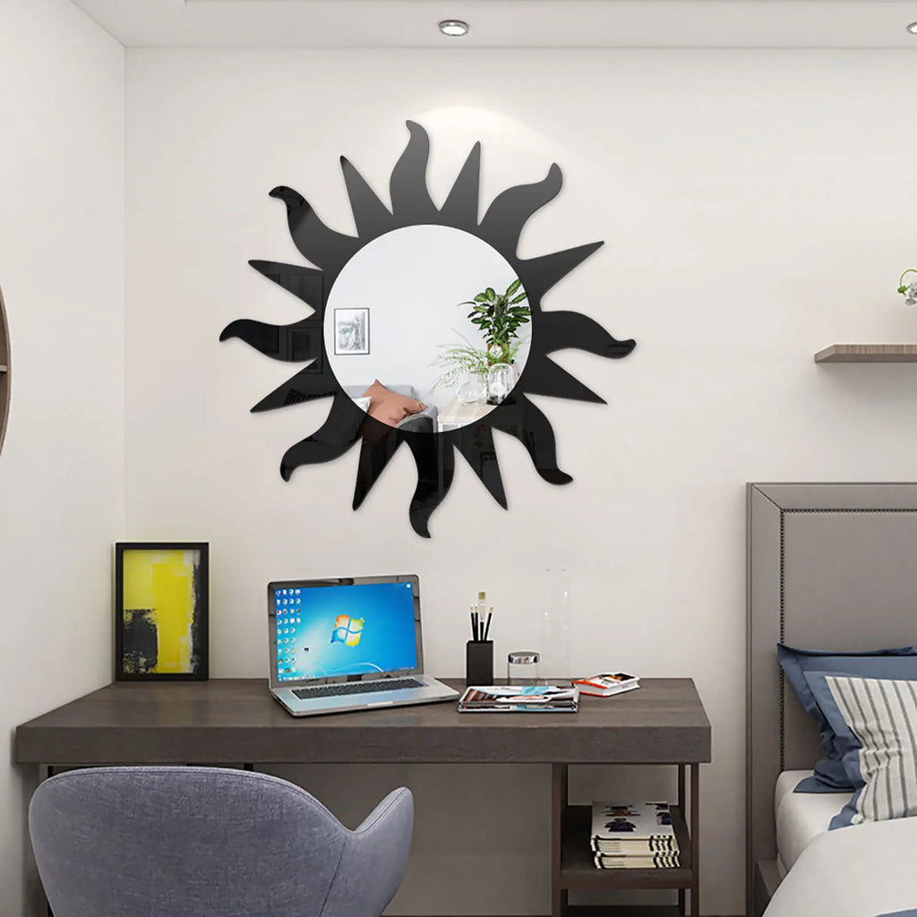Scandinavian Modern Sun-Shaped Acrylic Wall Mirror Sticker - view 2