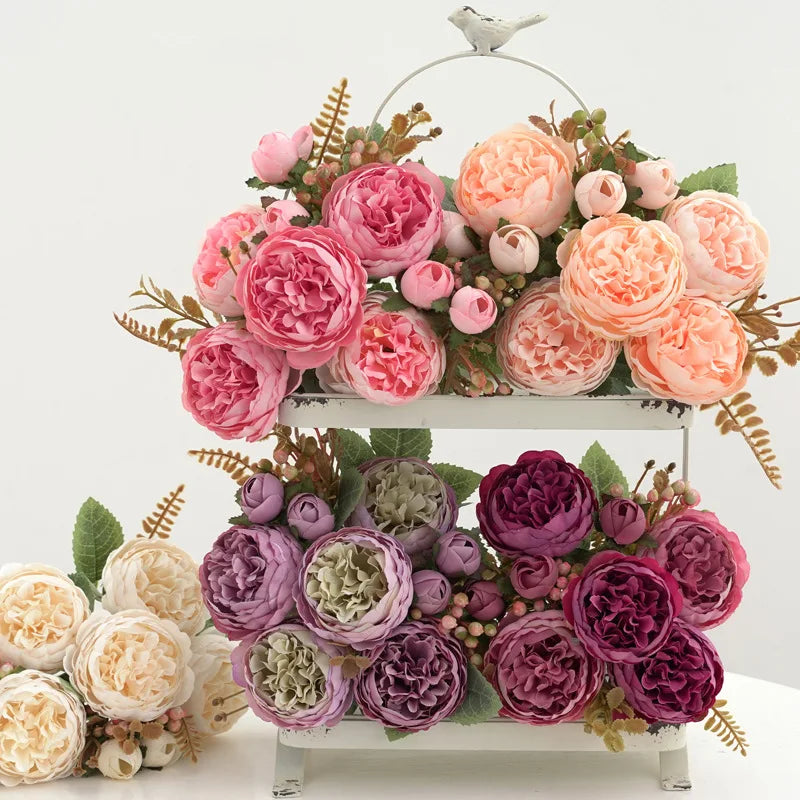 Bouquet of silk peonies for artificial decoration - view 10