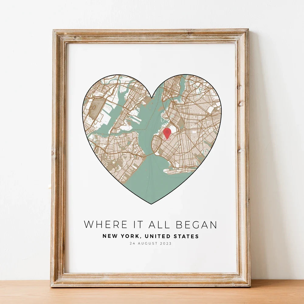 Personalized City Map Romantic Gift, Timeless Memory Design - view 4