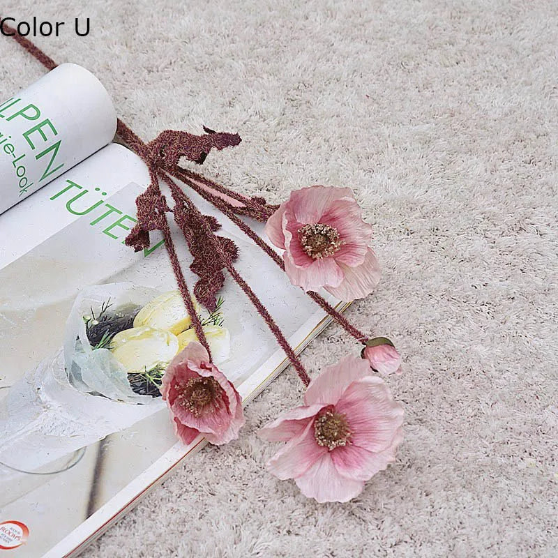 New garden decor artificial poppy flowers for party - Tu