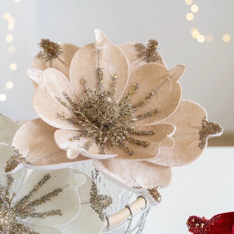 Artificial Christmas flower glitter Christmas tree decorations 1 piece - view 6