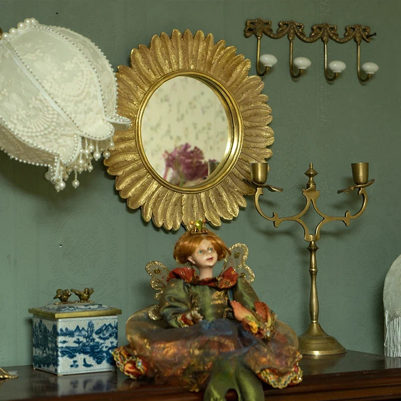 Retro style macrame decorative mirror for interior decoration - view 4