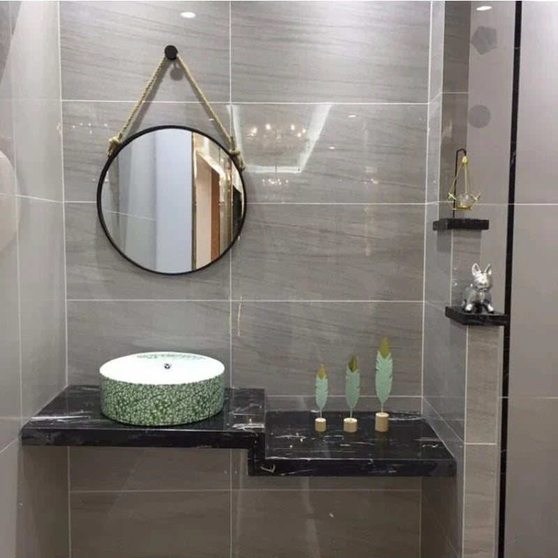 Decorative mirrors round retro hanging Nordic handicrafts aesthetic - view 6