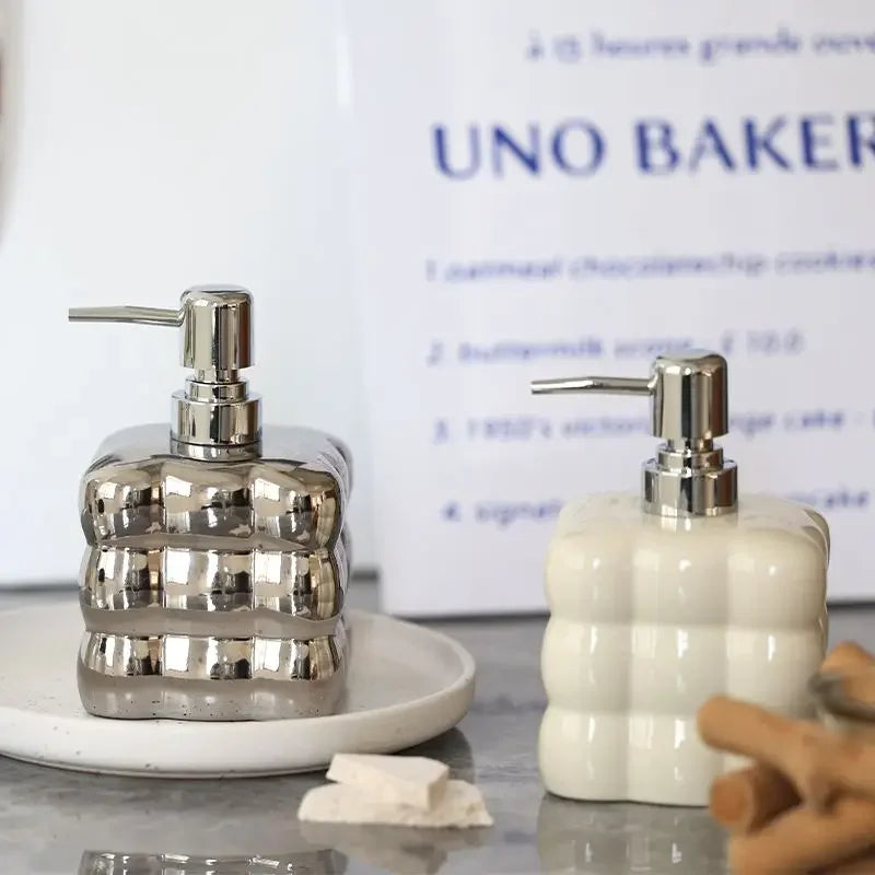 Ceramic creative soap dispenser for disinfectant and shampoo