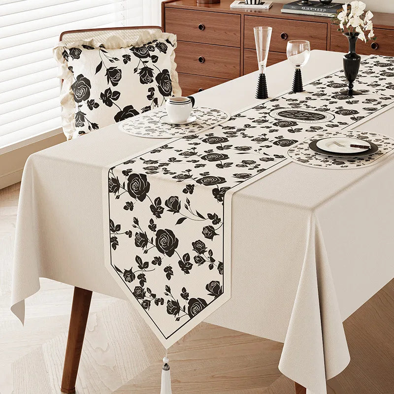 Path of table vegetal floral pattern country style - 30x120cm